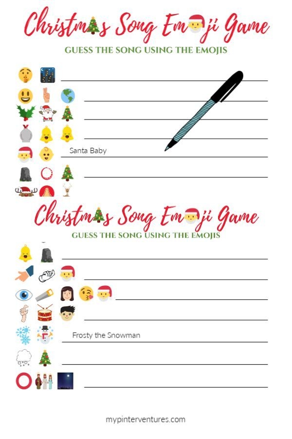 Christmas Emoji Game Free Printable