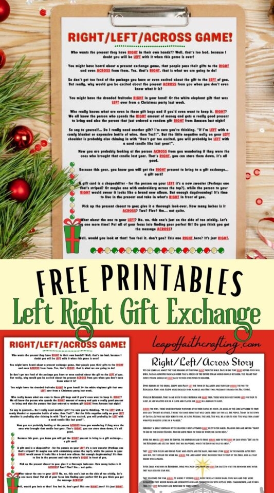 Christmas Left Right Game Free Printable For Adults Printable Free 