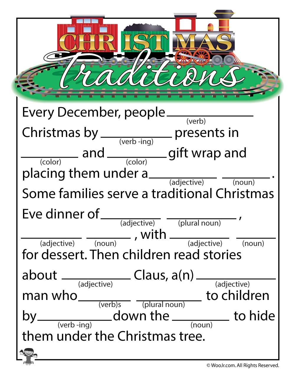 Christmas Mad Lib Printable Printable Word Searches
