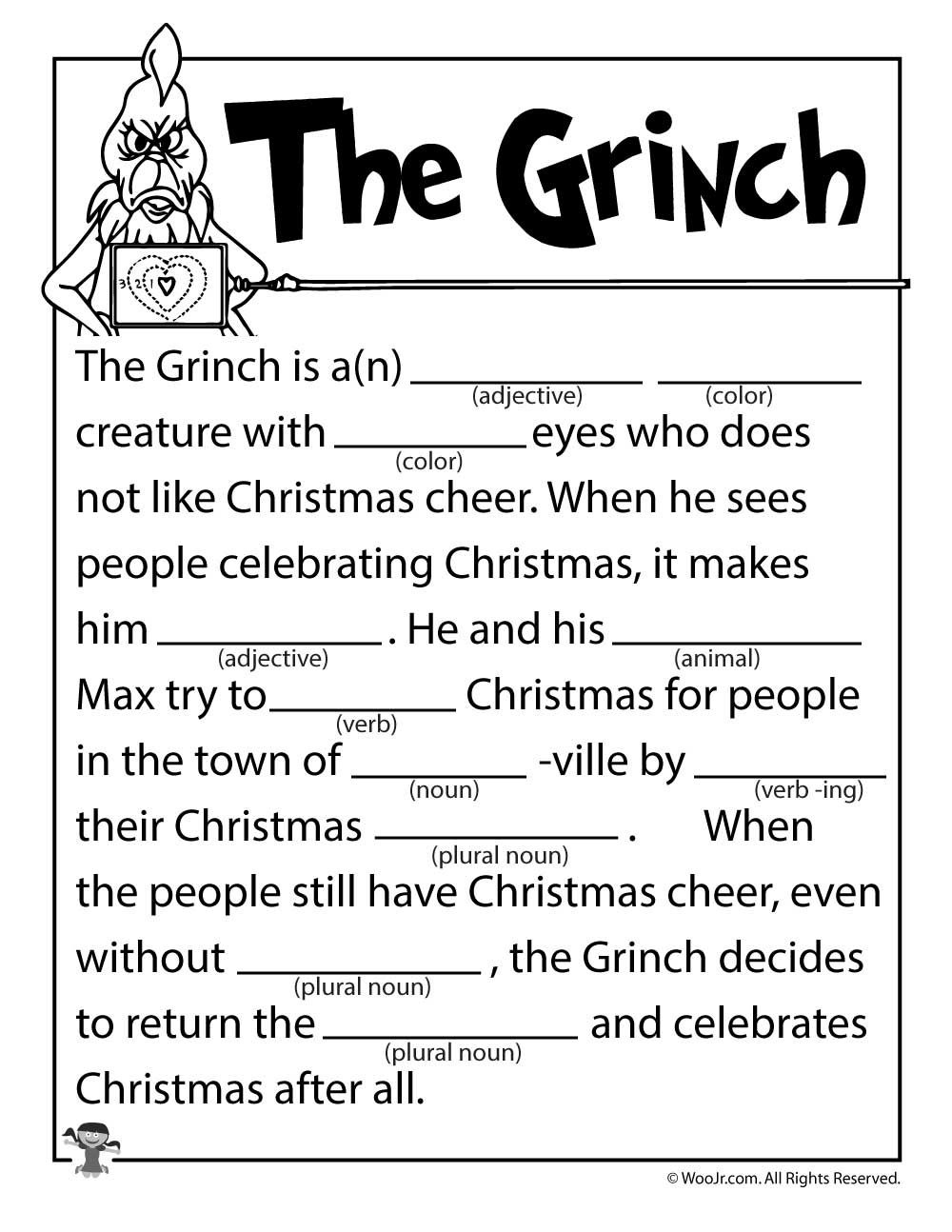 free printable christmas mad lib games