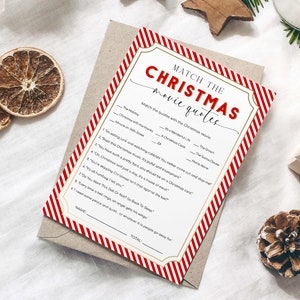 Christmas Movie Quote Game Printable Christmas Movie Trivia Game 
