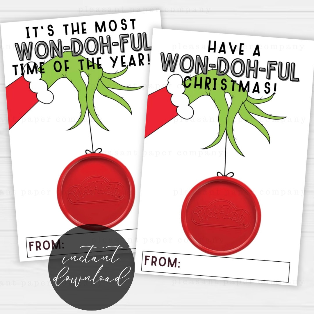 Christmas Play doh Printable Card Kids Play doh Printable Card 