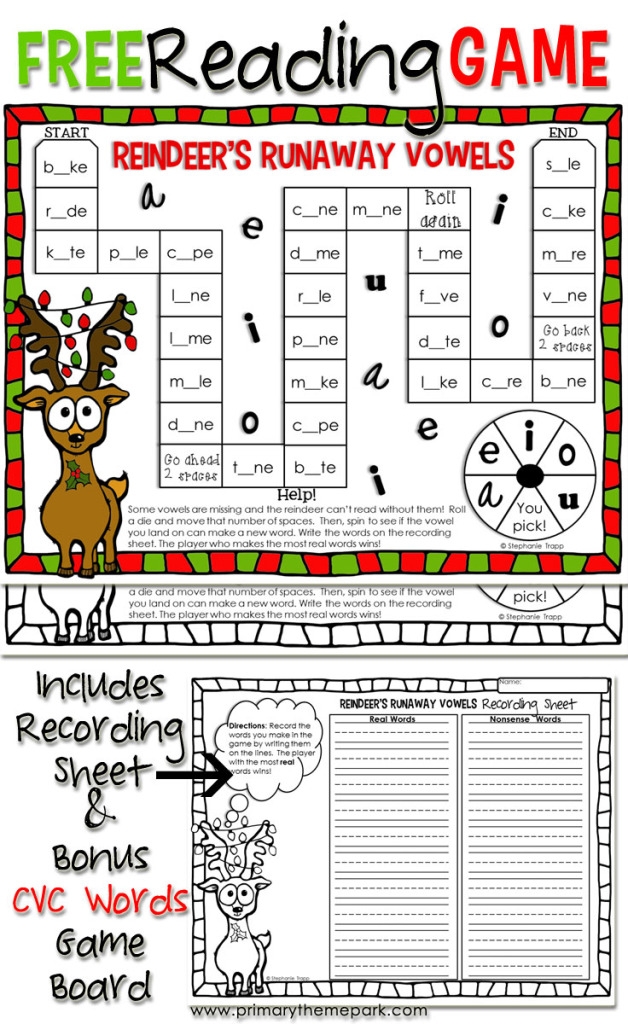 Christmas Reading Game Printable Primary Theme Park