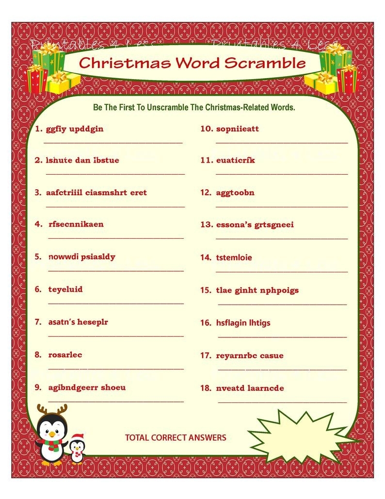 Christmas Song Scramble Free Printable Rossy Printable