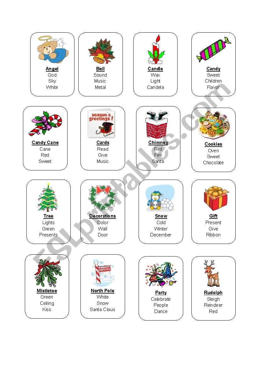 free printable christmas taboo game