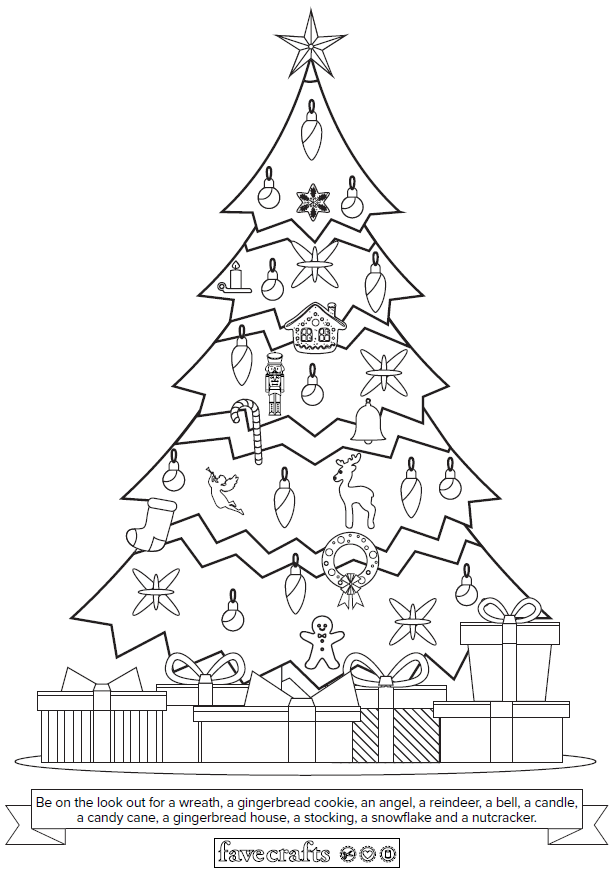 Christmas Tree Free Printable Hidden Picture For Adults 