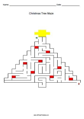 Christmas Tree Maze Free Printable