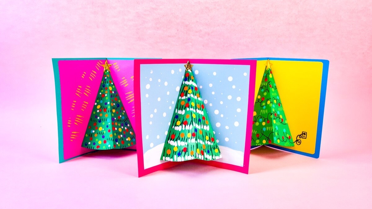 printable christmas tree pop up card template