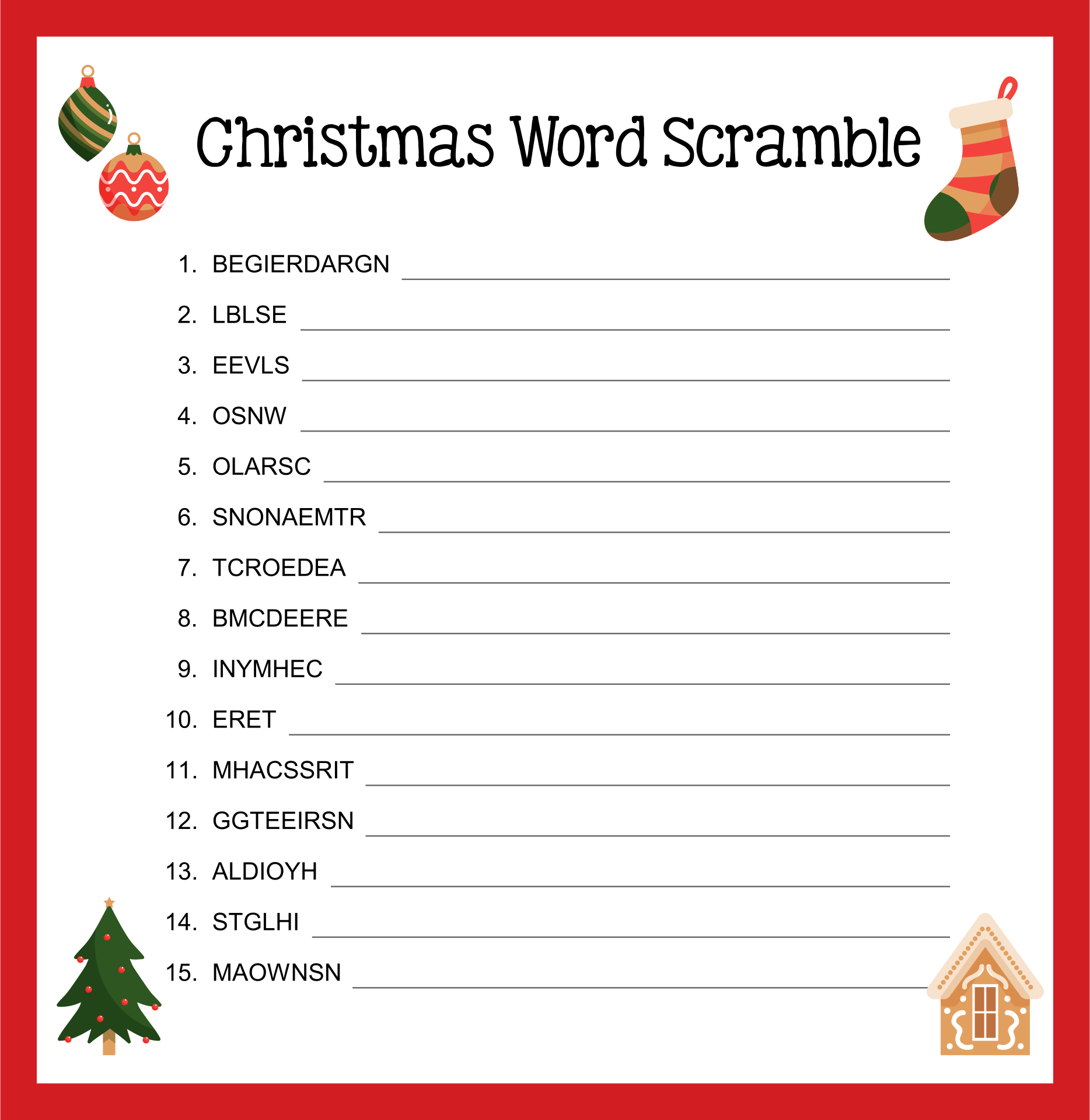 free printable christmas scramble games
