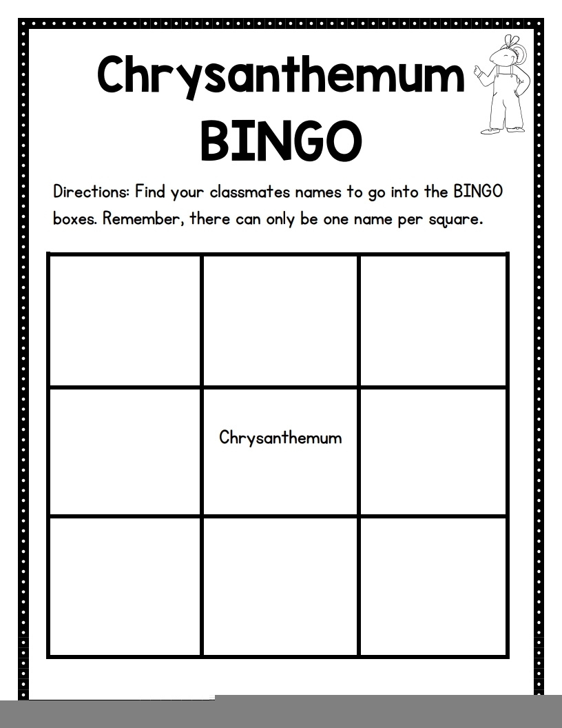 Chrysanthemum Free Printable Activities FREE Printable A Z
