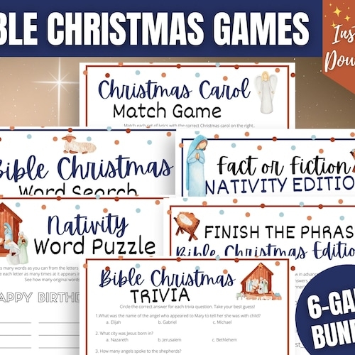 free printable church christmas party games