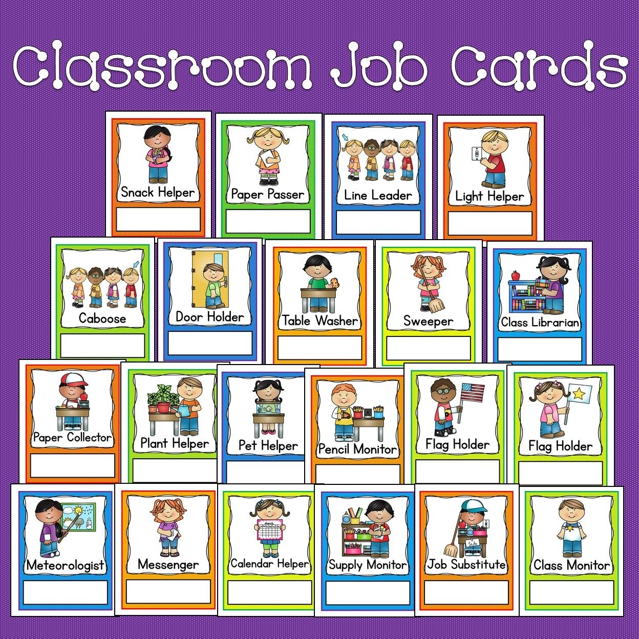 Clipart Free Printable Preschool Job Chart Pictures Printable Templates