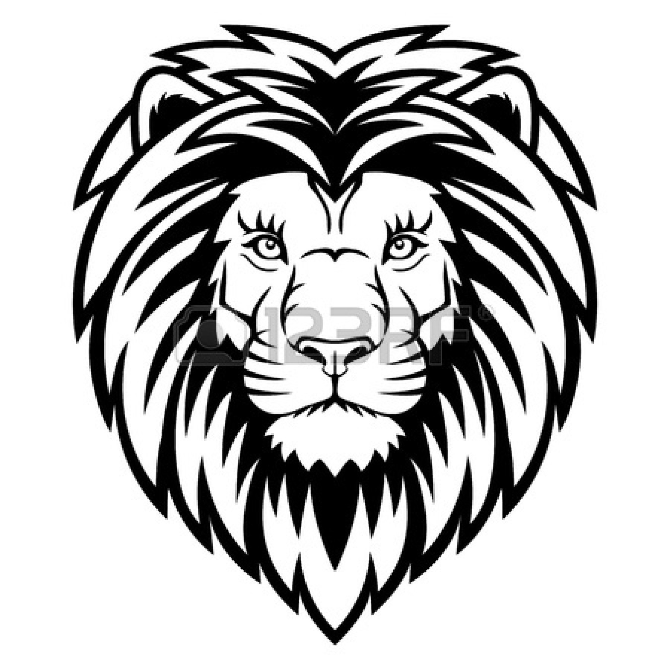 lion head pictures to color