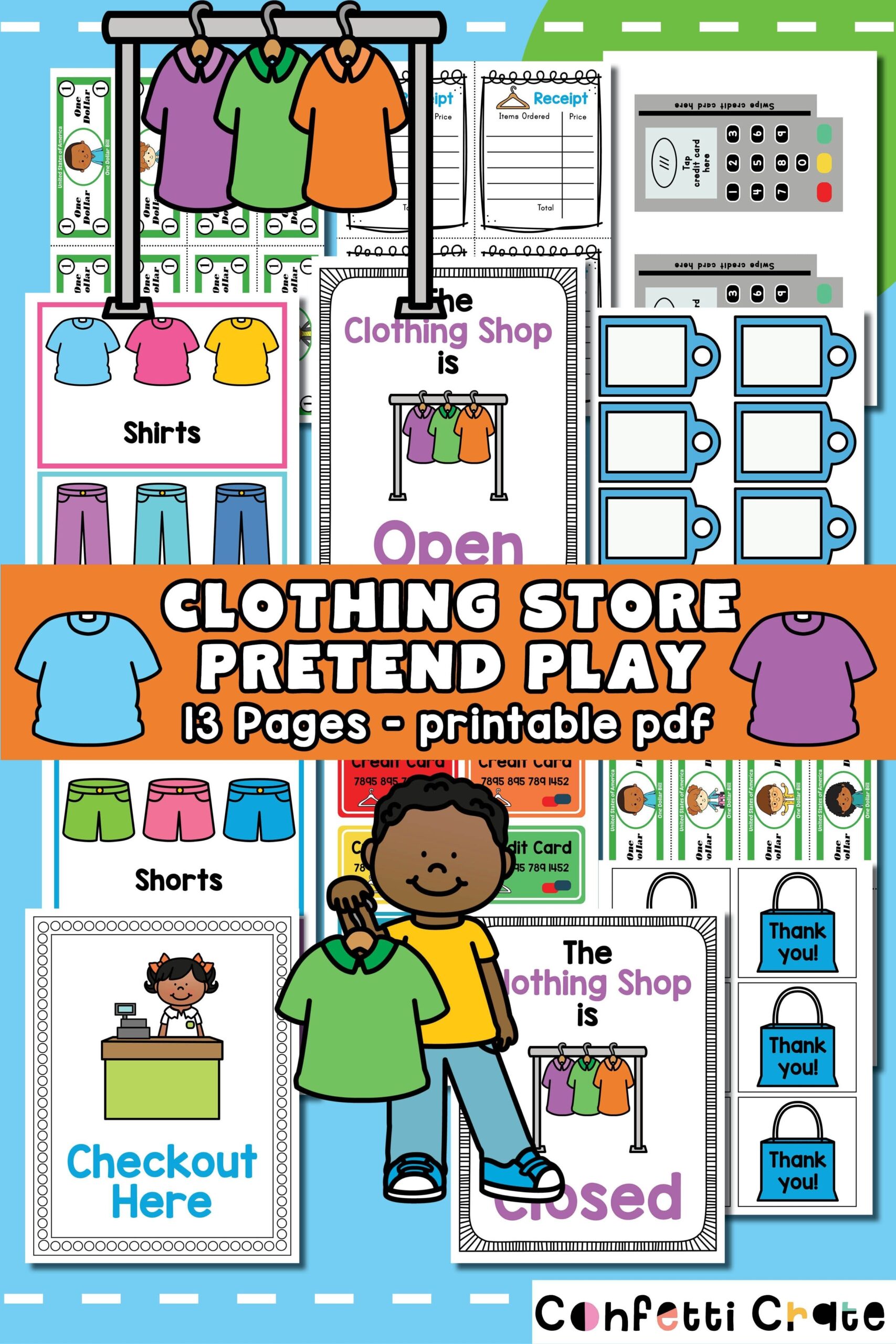 Clothing Store Pretend Play Printable PDF