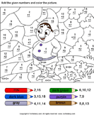 Color By Adding Numbers Worksheets Turtle Diary Worksheets Library