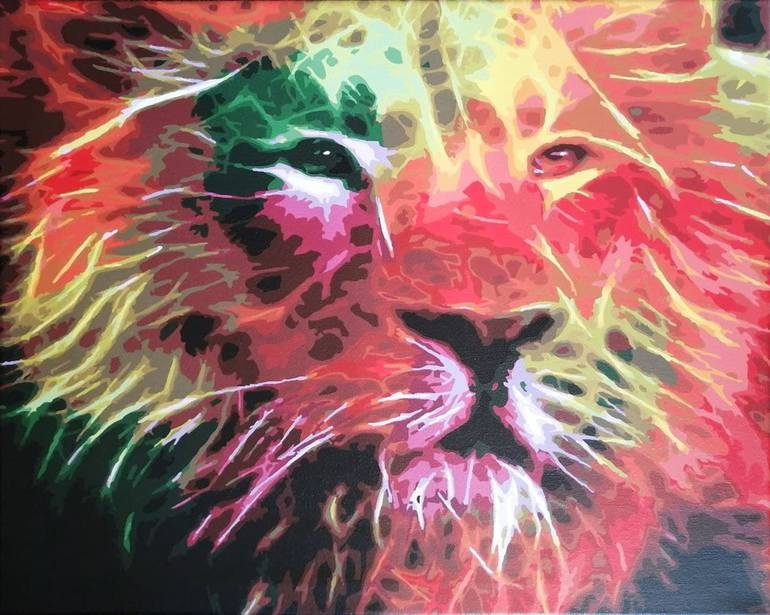 Color Lion Painting By Veronika Belus Saatchi Art