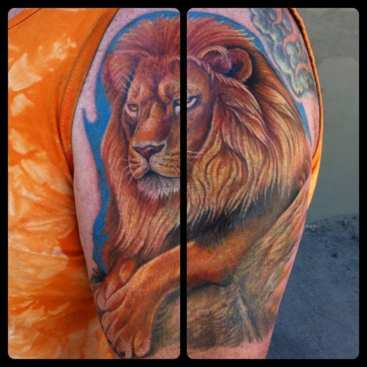 color lion tattoo