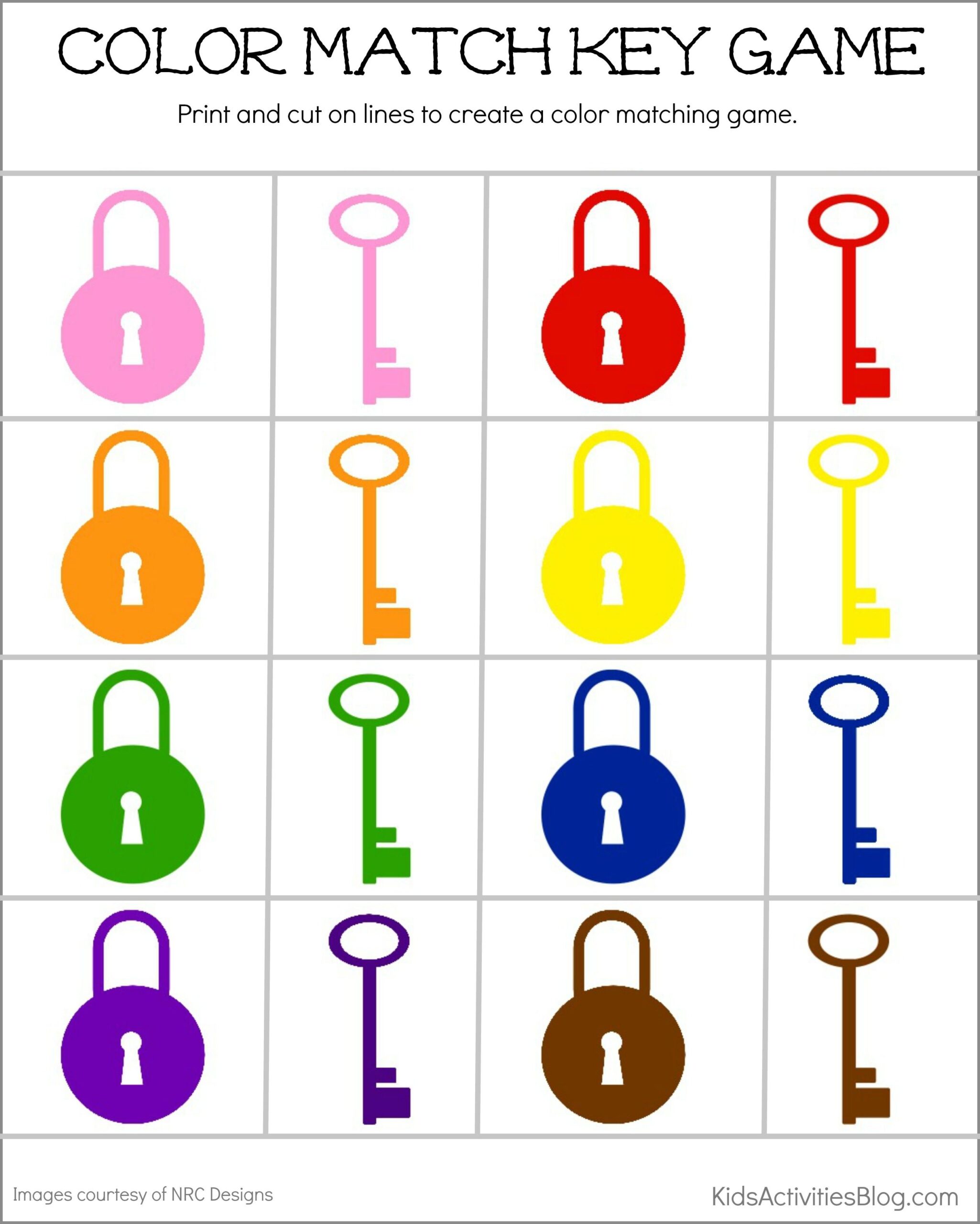 free printable color matching games
