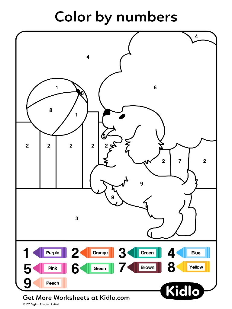 Color Numbers Worksheet AlphabetWorksheetsFree