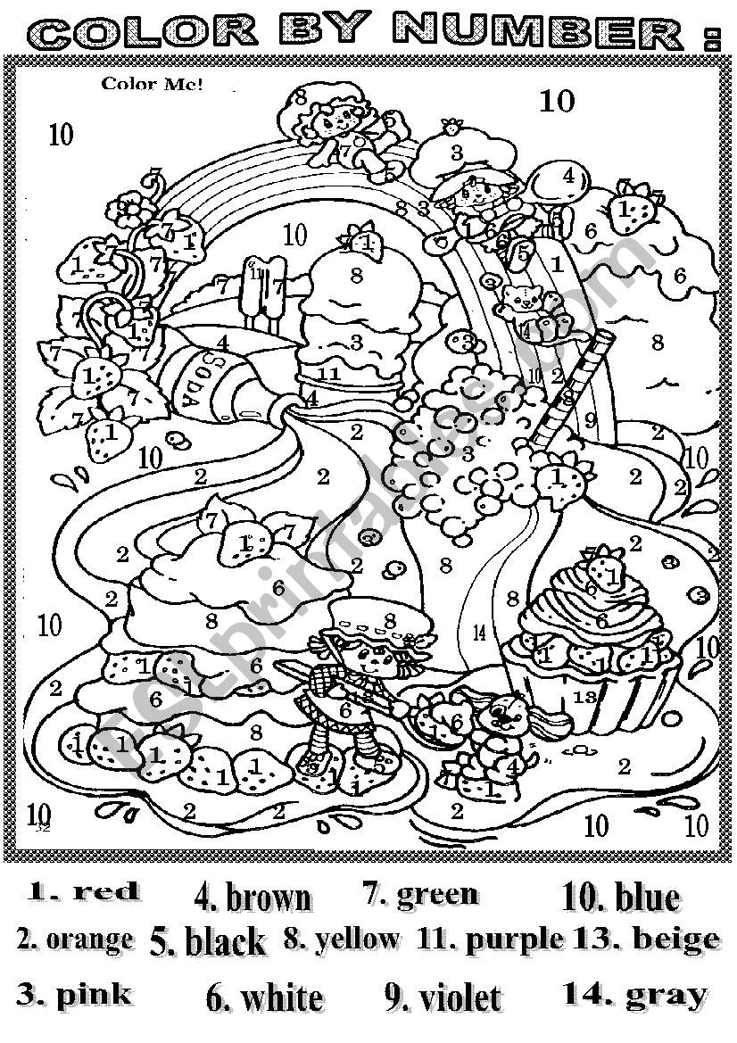 color by numbers worksheet