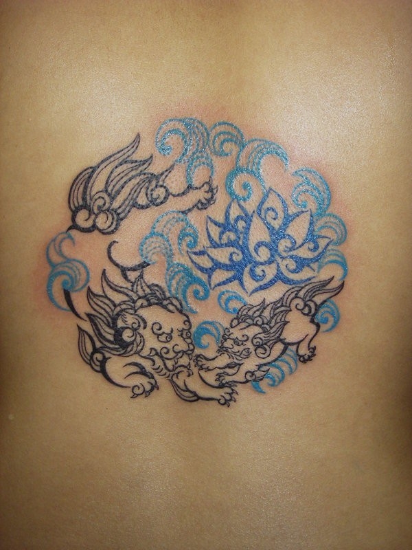 Colored Circle Tattoo Chinese Lion Tattooimages biz