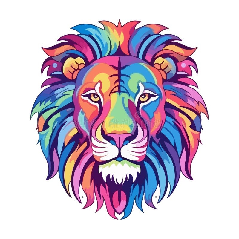 Colored Lion Head Stock Illustrations 844 Colored Lion Head Stock 