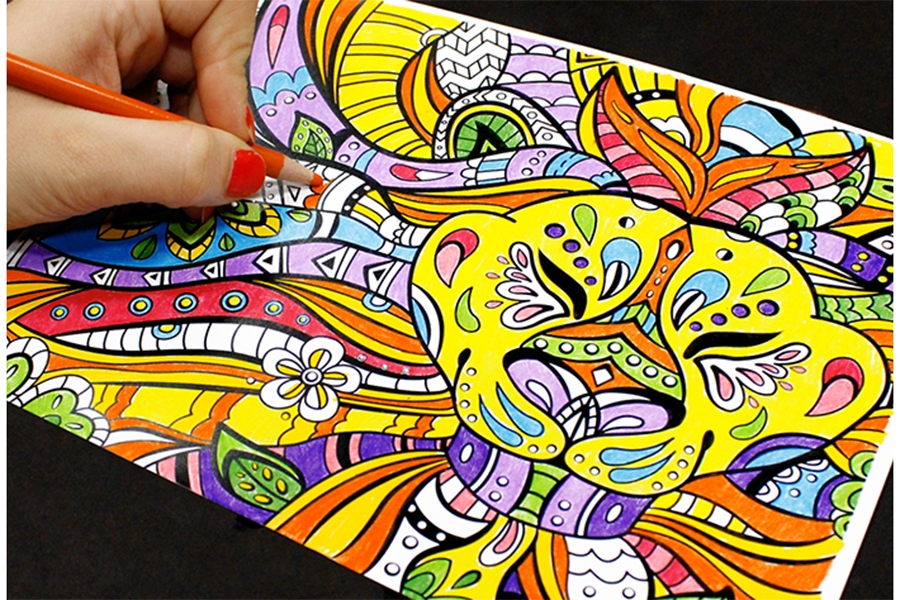 Colored Pencils Art Instructions Coloring Page Of Noble Lion