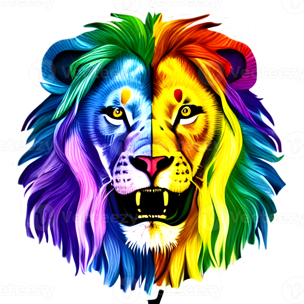 Colorful Lion 39 s Head Logo