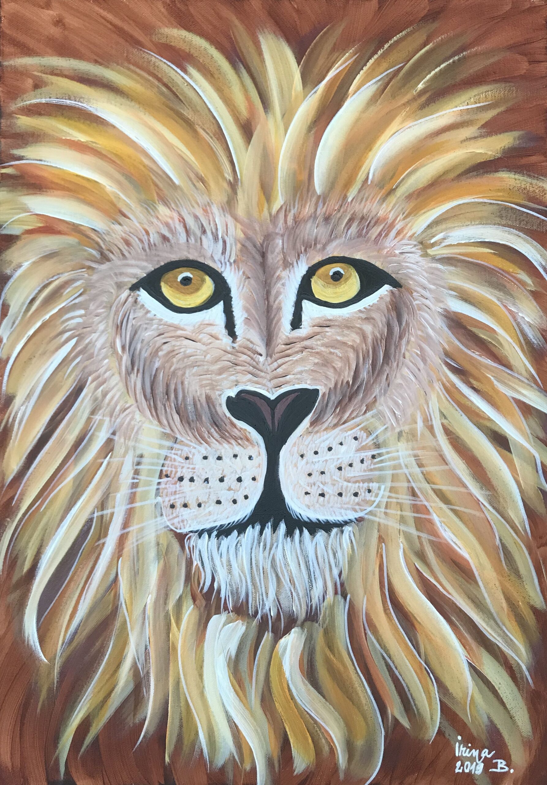  Colorful Lion Acrylic Painting Free Download Goodimg co