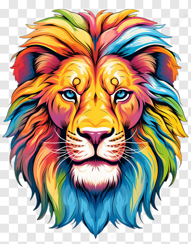 Colorful Lion Artwork For Creative Design Colorful Lion Artistic Lion 