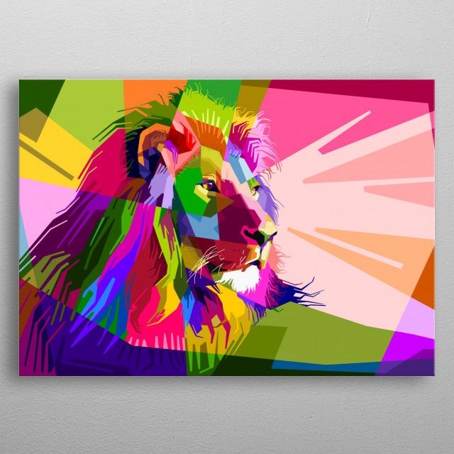 colorful lion poster