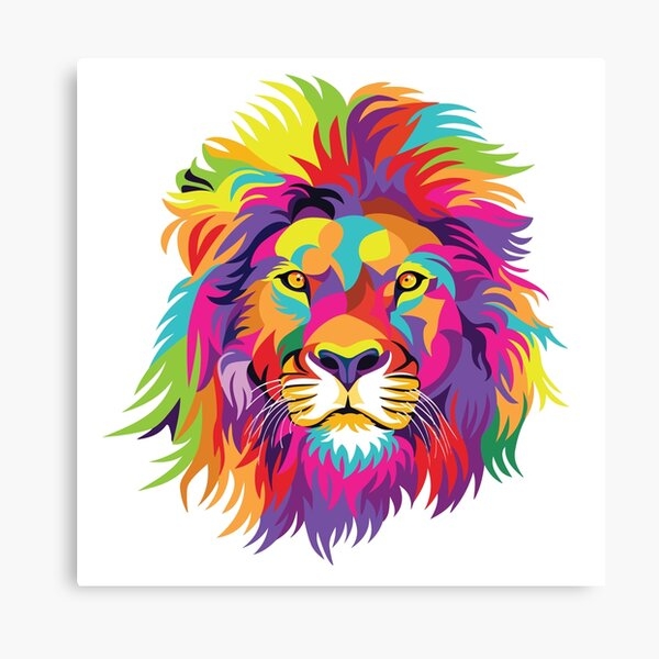 Colorful Lion Canvas Prints Redbubble