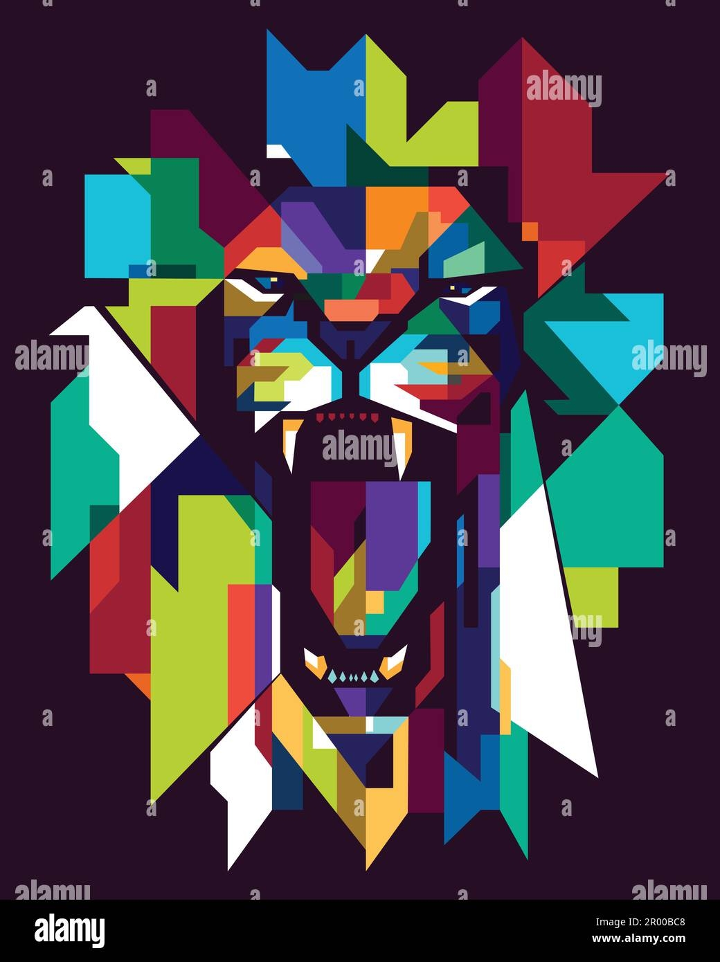 Colorful Lion Face In Pop Art Style Stock Vector Image Art Alamy
