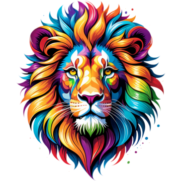 Colorful Lion Head Shirt Designs Design Elements Asset Design PNG 