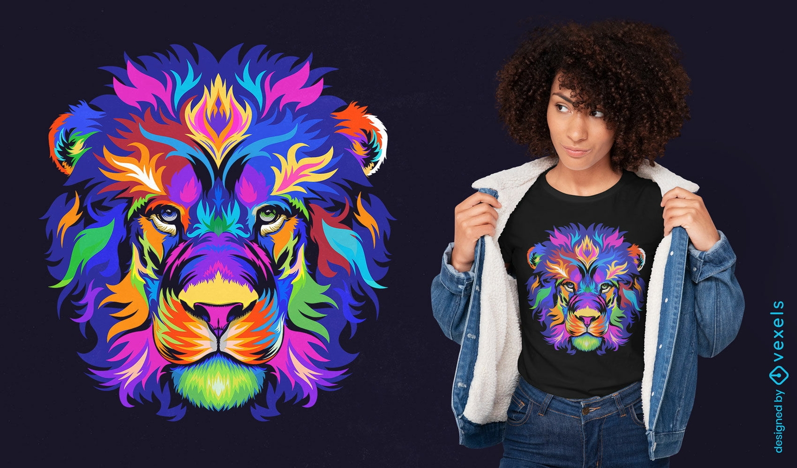 colorful lion head