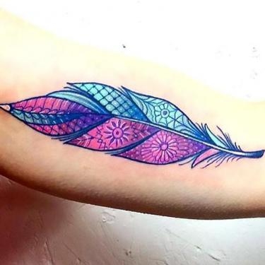 Colorful Lion Head Tattoo Design