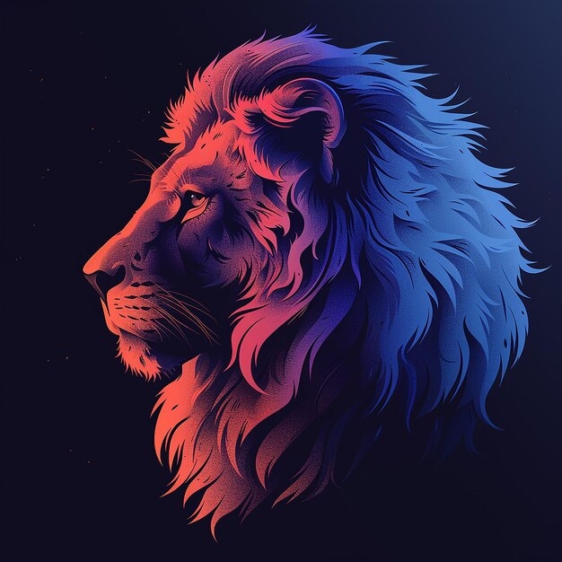 Colorful Lion Logo Premium AI generated Image