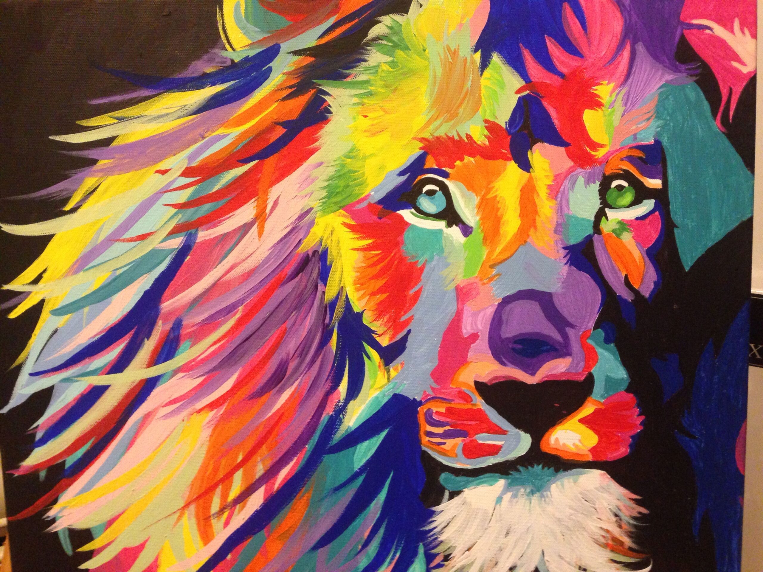 colorful lion painting