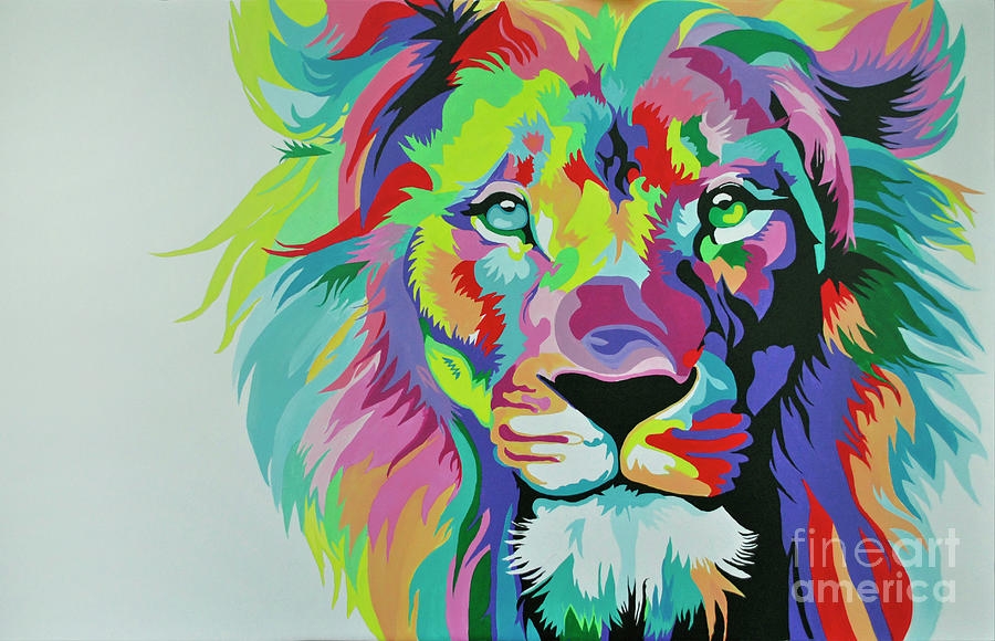 lion art colorful