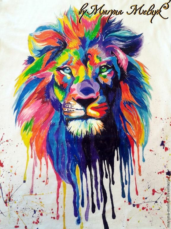 colorful lion tapestry