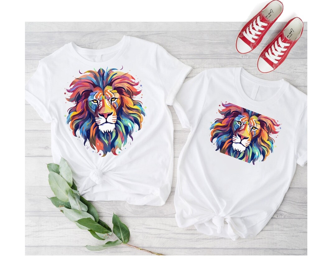 Colorful Lion Print Printable Art Lion Birthday Lion Png Etsy