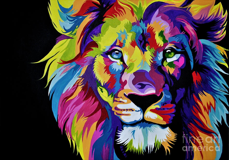 Colorful Lion Wallpaper WallpaperSafari