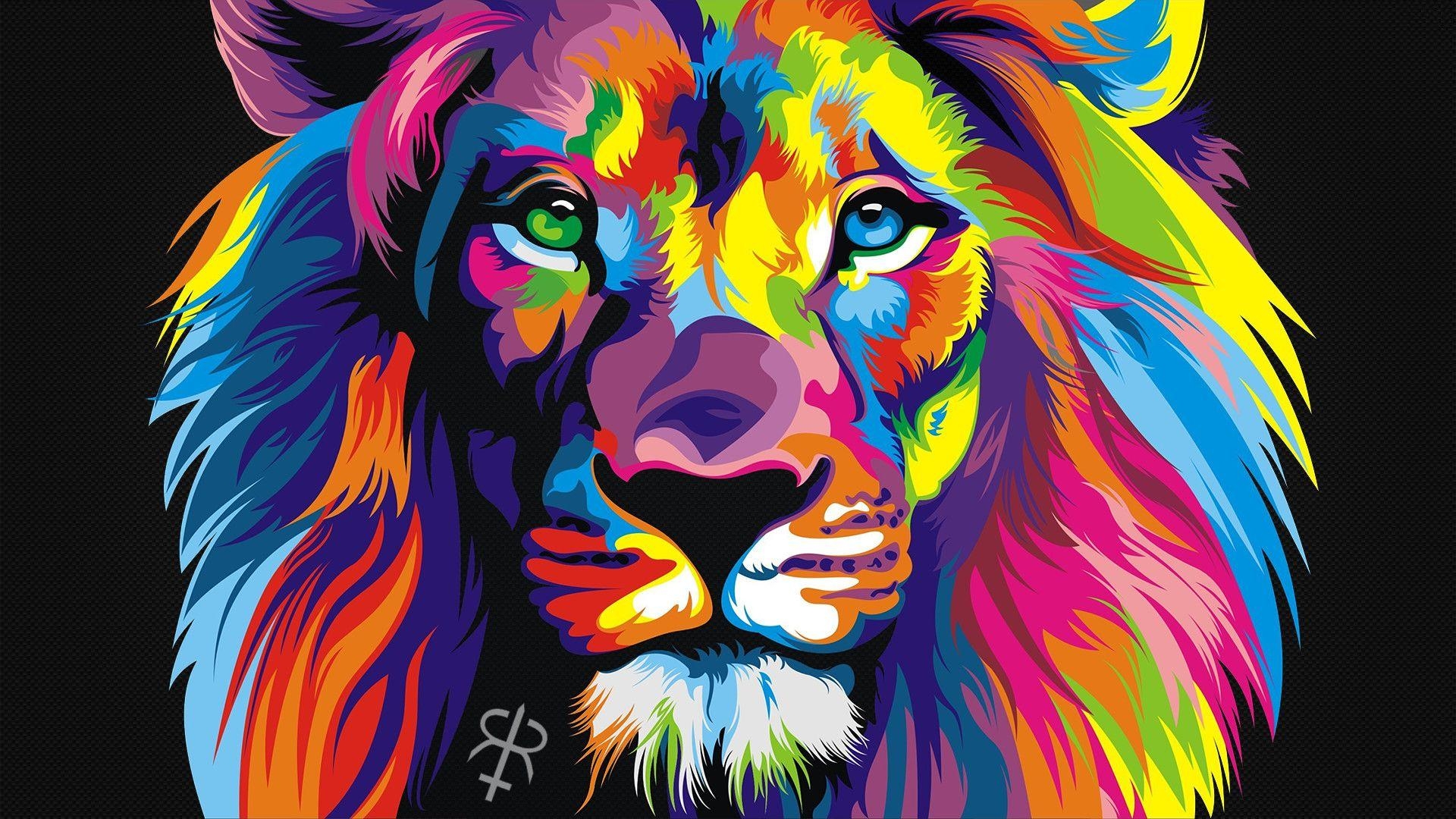 Colorful Lion Wallpapers Top Free Colorful Lion Backgrounds 