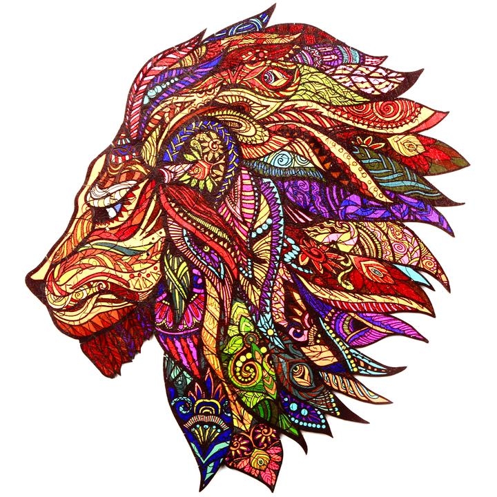 Colorful Lion Wooden Puzzle Beefaa
