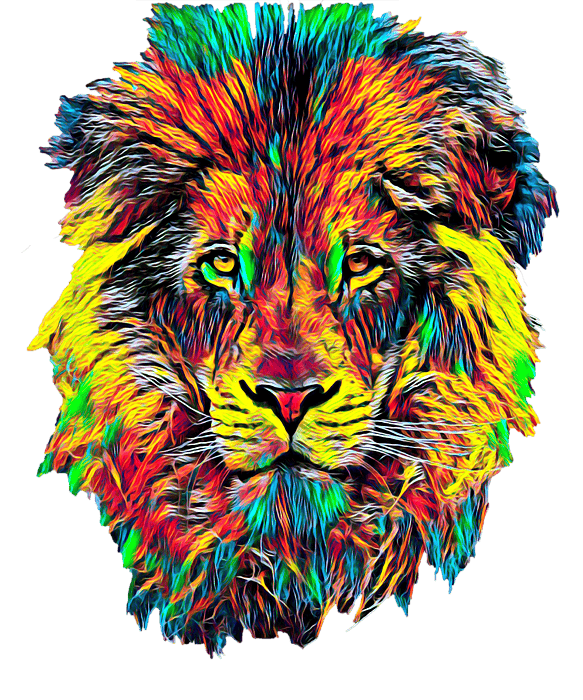 Colorful Lions Head Logo Png Clear Background