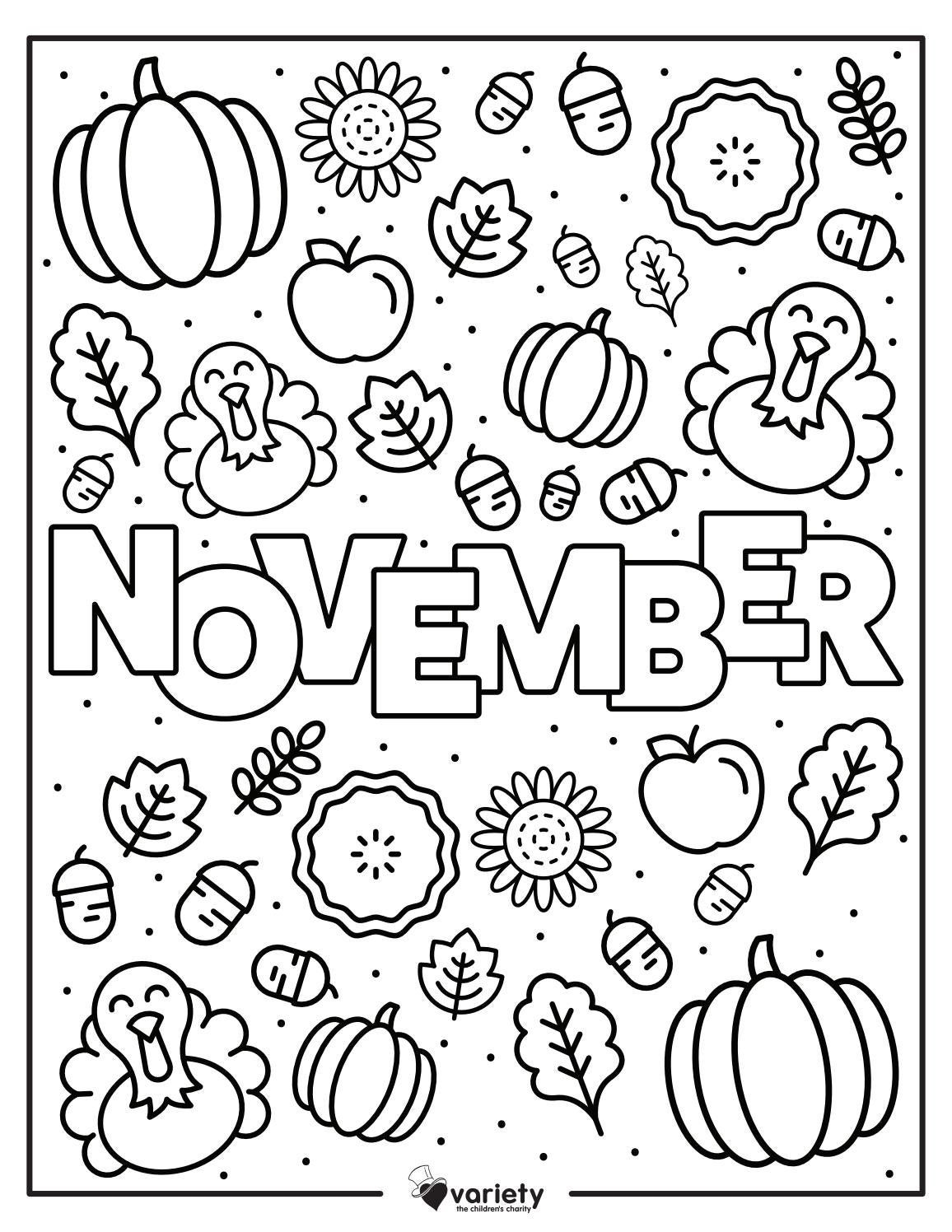 november kids activities printable