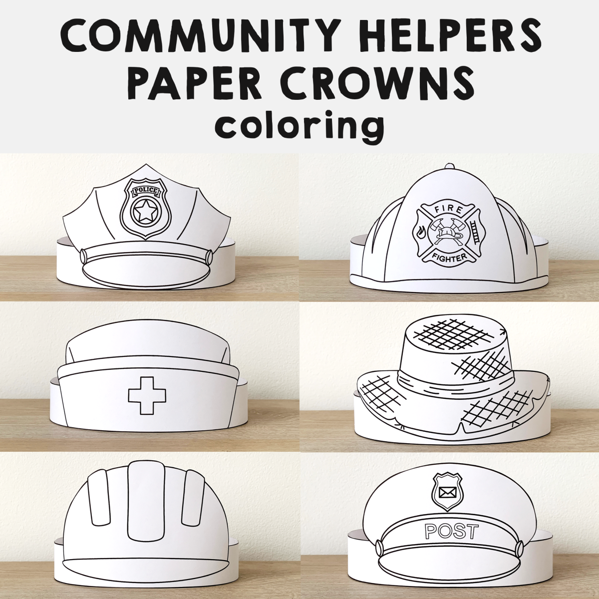 Community Helper Hats Printable Free Printable Sight Words List