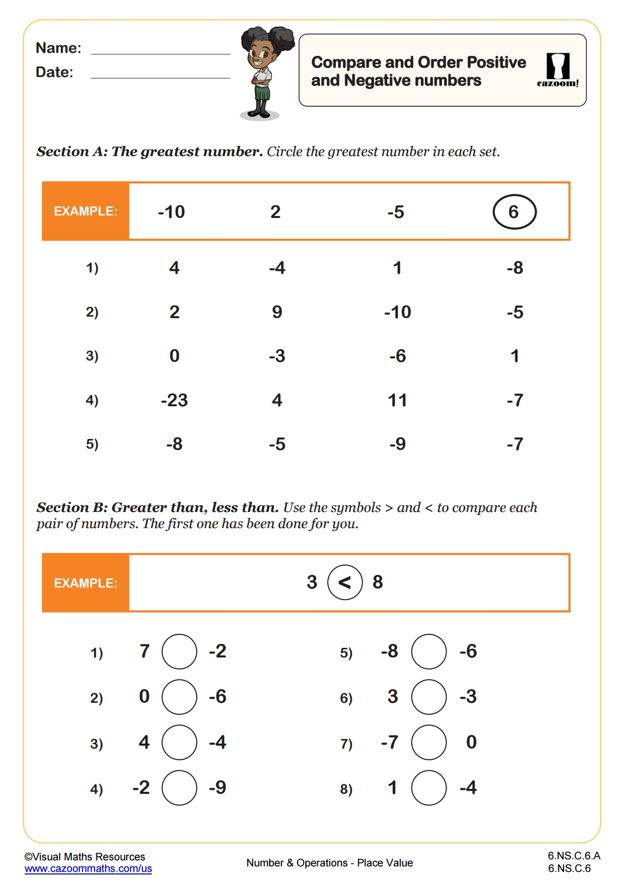 Compare And Order Positive And Negative Numbers Fun And Engaging 