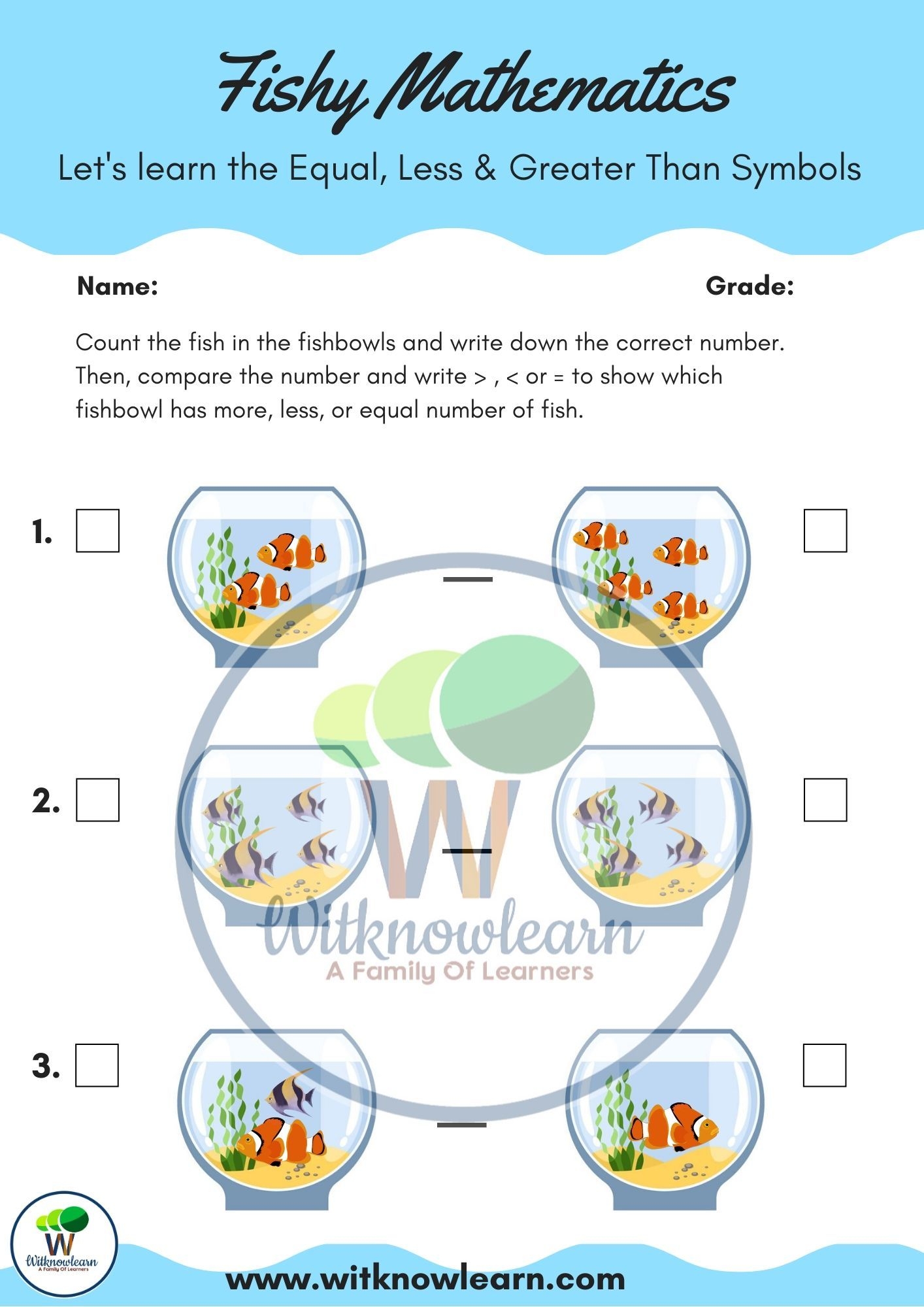 compare numbers worksheet kindergarten