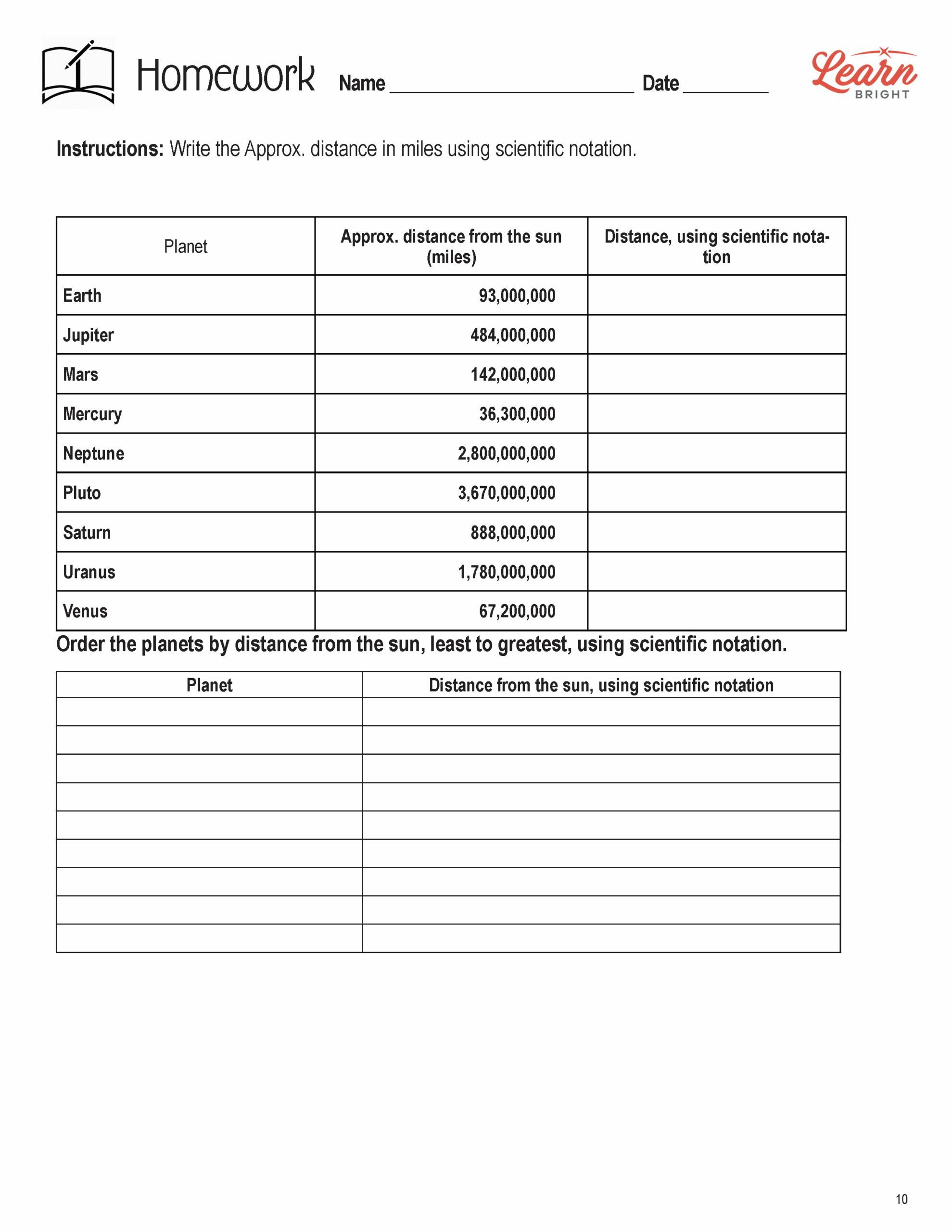 Compare Numbers Written In Scientific Notation Advanced Worksheets 